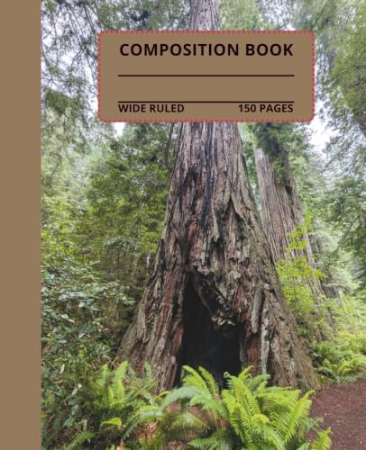 Cool Hollow Redwood Tree Composition Book: 7.5x9.25, 150 wide-ruled pages for school, writing, taking notes, etc.