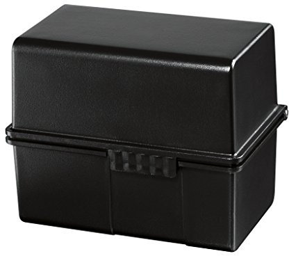 HAN Karteibox DIN A8 orizzontale, scatola di apprendimento innovativa, design moderno per 200 schede, con 100 schede e registri A-Z, nero, 978-13
