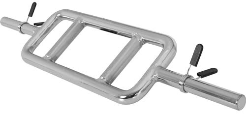 GORILLA SPORTS® Bilanciere per Tricipiti - 30 mm, Lunghezza 86 cm, Carico Massimo 200 kg, con 2 Collari a Stella/Molla, Acciaio Cromato e Zigrinato - Barra, Asta da Pesi, Sollevamento, Palestra