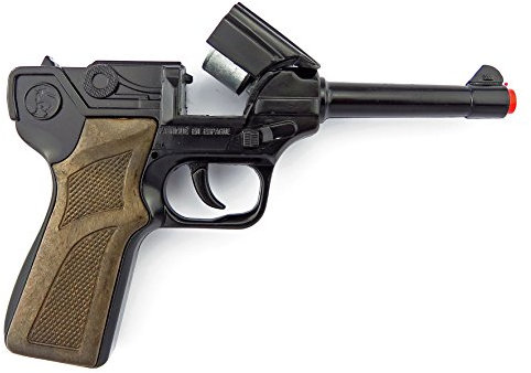 Gonher - Polizeipistole mit 8 Schuss, schwarz (124/6)