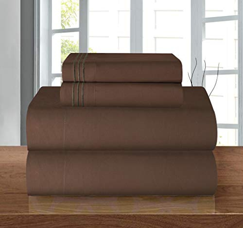 Elegant Comfort ® Parure de lit 4 pièces de 1500 Fils au Pouce carré – Résistante aux Plis – Qualité égyptienne Ultra Douce et Luxueuse – Poche Profonde jusqu'à 40,6 cm – Nombreuses Tailles et