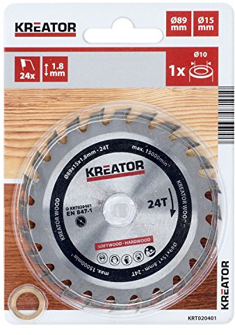 KREATOR KRT020401 - Disco de sierra madera 89mm24d
