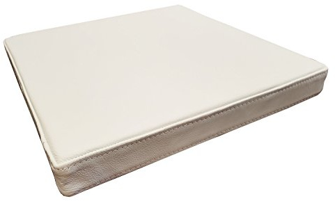 Quattro Meble Weiß Echtleder Sitzkissen Lederkissen Sitzpolster fur Sessel Stuhle Bank doppelt genähtes Echt Leder Kissen Sitzauflage Auflage (50 x 50cm)