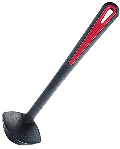 Westmark Soßenlöffel/Soßenkelle, Hitzebeständig bis 270 °C, PPA, Länge: 29 cm, Gallant Plus, Schwarz/Rot, 29542275