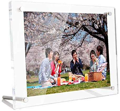 Lapeno Acryl-Bilderrahmen, 4 x 6 Zoll (10,2 x 15,2 cm), zur Wandmontage, Desktop-Bildschirm, mit Geschenkverpackung, transparenter Bilderrahmen, 6 mm dick, für Speicher im Büro zu Hause