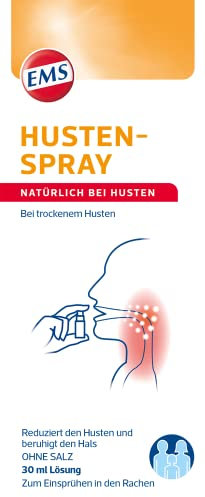 EMS Husten-Spray, 30 ml: Rasche Linderung bei trockenem Husten und starkem Hustenreiz, zur lokalen Anwendung im Rachen.