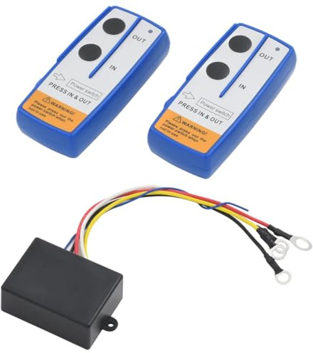 vidaXL 2X Funkfernbedienung für Elektrische Seilwinde Winde mit Empfänger Batterien Kabellos Fernbedienung Funk-Fernbedienung 23m 12V 433Mhz