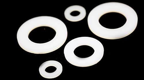 Rondelle in plastica bianca M12 (12 mm) Form-A Flat Nylon Rondelle (confezione da 20)