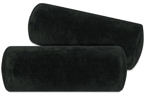 npluseins 2er Pack Kissenhüllen aus Coral-Kuschel-Fleece (2 Stück) 1257.1667, ca. 40 x 15 cm, schwarz