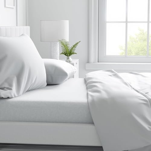 Corredocasa Set di Lenzuola Bianche Completo Letto per Casa Hotel e B & B 100% Puro Cotone Extra, Made in Italy, Lenzuolo sopra, Lenzuolo sotto, federe per Cuscino per Casa o Albergo (Singolo)