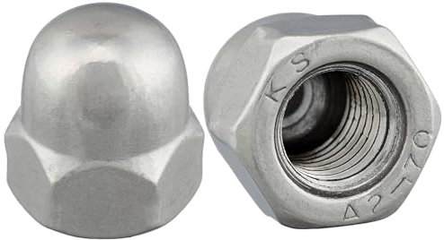 Hutmutter hohe Form nach DIN 1587 rostfreier Edelstahl A2 V2A Sechskant-Hutmuttern (25 Stück, M8)