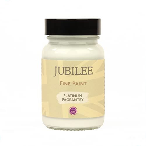 Guild Lane Jubilee Furniture Paint – Upcycle & Transform Wood, Metal & Glass – Soft Sheen Finish for Indoor & Outdoor – Durable & Easy to Apply Multi-Surface Paint (Platinum Pageantry, Grey, 60ml)