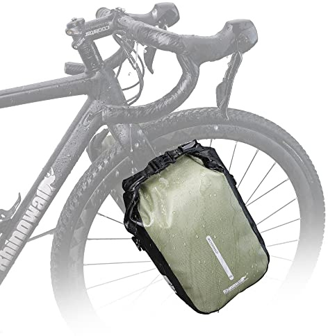 Rhinowalk Fahrradtasche, Gepäckträgertasche, wasserdicht, Fahrradtasche für Gepäckträger, Satteltasche 6L, Umhängetasche, Laptopgepäckträger, professionelles Fahrradzubehör-Grün