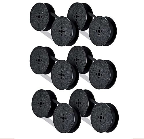 Jojomino 6Pack Schreibmaschine Farbe Band Twin Spool Schreibmaschine Farbband Doppel Spule Färben Pack Tinte Teil für die Meisten Schreibmaschinen (Schwarz)