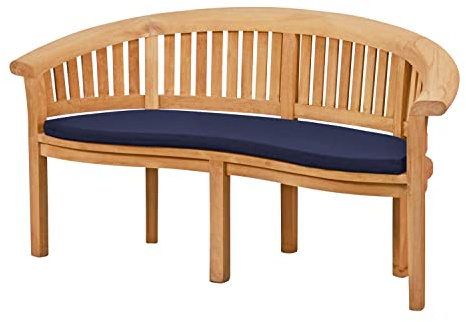 Kai Wiechmann Auflage Bananenbank Gartenbank Polster geschwungen 139 x 49 cm blau Premium