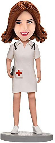 mydedor Custom Bobble-Heads Figur Customized Doll, weibliche Krankenschwester Kleid Custom Bobble Head, Bobble Head Figuren Handmade personalisierte Skulptur Geschenk für Frauen