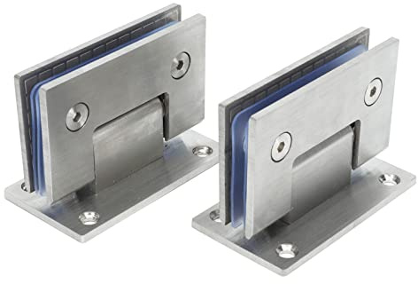Lot de 2 Charnières de Porte de Douche en Verre, Pièces de Rechange de Charnières de Douche à 90 Degrés avec Matériel de Montage, Pince de Porte de Salle de Bain en Acier