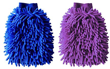 SJBAUTYO Guanto in microfibra per lavaggio auto, 2 pezzi, guanti in microfibra a doppia faccia,rimuove i guanti da polvere,panni in microfibra per pulizia auto e pulizia della casa