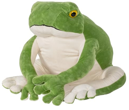 BRINJOY Giant Frog Stuffed Animal, 28 Large Plush Green Tree Frog w/Magnet, Christmas Stickers, Big Stuffed Lifelike Frog, Jumbo Oversized Toy for Toddlers Kids Boys Girls, Age 3+
