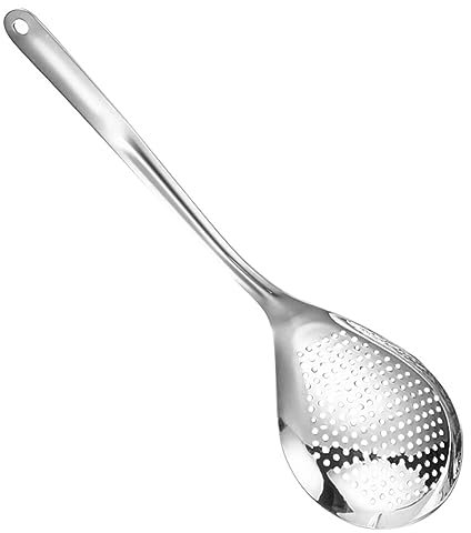 Luxshiny Colino Acciaio Inossidabile Con Manico Ergonomico Per Cucina Cucchiaio Scolapasta Facile Da Pulire e Adatto Ogni Occasione