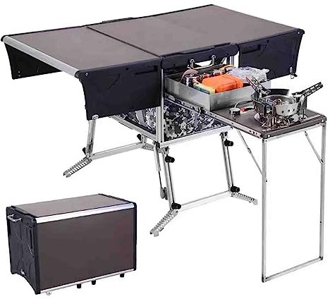PRUJOY Cucina da Campeggio Cucina Mobile da Esterno Fornello Portatile Campo da Campeggio Utensili da Cucina Forniture da Campeggio Veicolo Attrezzatura da Viaggio a Guida autonoma