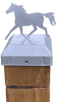 Decorative Horse Fence Post Cap Silver Galvanised Steel