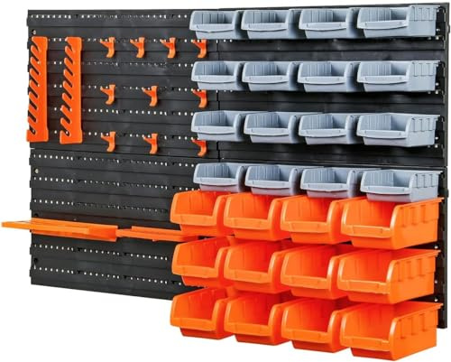 STARNINE 44-Piece Pegboard Hook Storage Bins For Shed Garage Organization (44 Pcs)