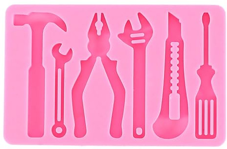 Moldes de silicona para fondant, herramienta de llave martillo, molde de chocolate, caramelo, gelatina, destornillador y martillo para fondant, decoración de pasteles y postres (estilo 2)
