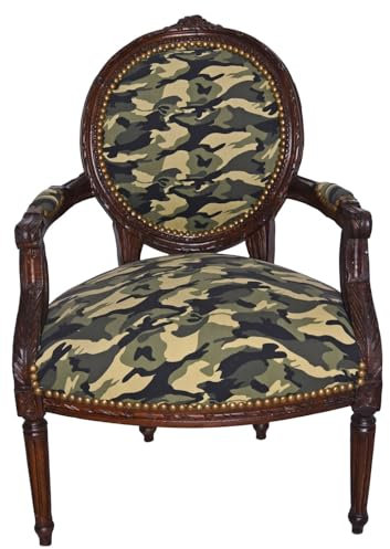 Königlicher Medaillon Sessel Barockstil 94x63x66 cm gepolstert cat521g97 Palazzo Exklusiv