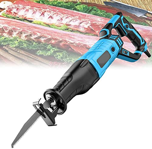 Electric Bone Saw,Electric Butchers Bone Saw Machine, 1050W Electric Commercial Home Butchers Saw Hacksaw Handheld for Cutting Meat/Bones, 180°Rotating Body, 6-Speed Speed Regulati