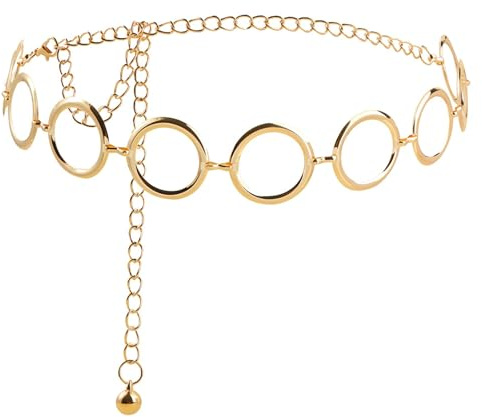 Belly Jewelry Body Bra Sexy Chain, Fashion Multilayer Dress Accessories, Gold Belt, Gold Chain Belt, Adjustable Waistbands Body Decorate for Women Skirt Pants, Vintage Chain Dress Belt for Women
