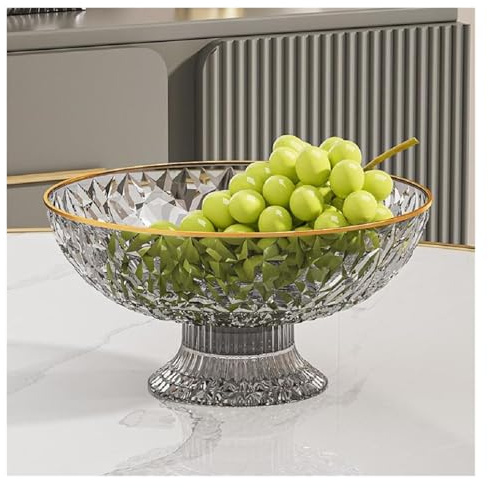 MPMPM Obstschale, stilvoll gestalteter Obstkorb, lebensmittelechter Kunststoff, super haltbare Obstschalen, Gold(Grey)