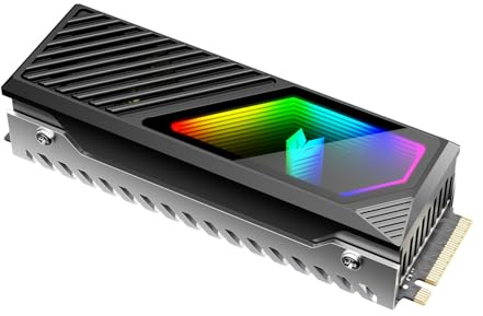 KLLsmDesign RGB Sync M.2 NVMe SSD Kühlkörper mit eingebautem Lüfter, Hochleistungskühlung, dynamische LED-Beleuchtung, Kühllinse, transparente Abdeckung mit Thermopad