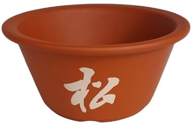 Genérico BIOMATA Maceta Bonsai Ceramica Redonda 15,9x15,9x7,5 cm | Macetero Bonsai Hecho en Japón | Tiesto con Agujero de Drenaje | Color Gres Oxidado en Rojo | Árbol no Incluido | Varias Medidas