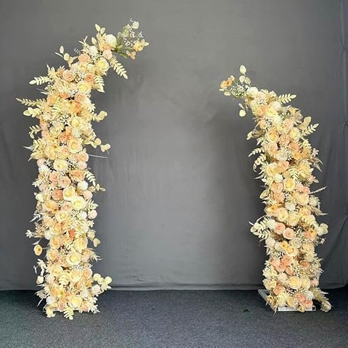 Supporto per arco di palloncini per matrimoni, feste di compleanno, decorazione a mezza luna, design curvo da giardino, per uso interno ed esterno, altezza 1,8+2,1 m