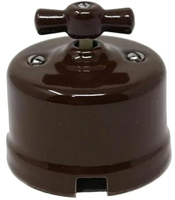 Conmutador de superficie, porcelana marrón, F-Bright; ideal para controlar la luz en hogares y oficinas.