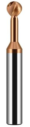Kugelförmiger T-förmiger Bogenfräser 3D-Lollipop-Schaftfräser, Wolframkarbid R0.5-R10 CNC-Fräser for Stahl und Aluminium(R1.5x6xD4x50Lx2F,Steel)