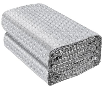 ruehalf Isolation Thermique en Mousse à Bulles réfléchissante Double Face, Feuille d'aluminium, barrière radiante for fenêtre, Porte de Garage, Toit(1M*3M)