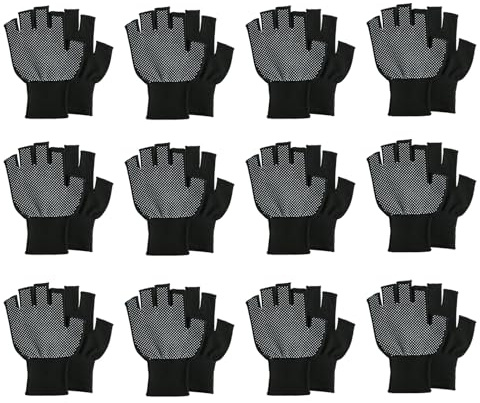 Lerpwige 12pair Outdoor Sport Halbe Fingerhandschuhe Tragen Resistente Nylonarbeit Handschuhe Nicht Klima Fahrradhandschuhe Dauerhaft