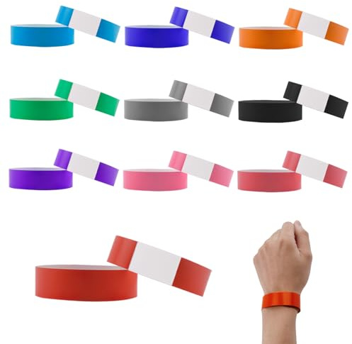150 Stück Event Armbänder, Wasserdichte Einlassbändchen aus DuPont-Papier in 10 Farben, Komfortable, Reißfeste und Atmungsaktive Eintrittsbänder für Partys, Festivals, Wasserparks