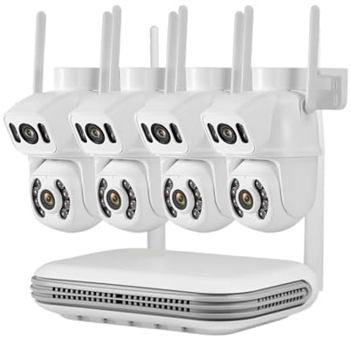 JOXLOVER 2K 4MP 6MP Full HD 8CH sans Fil NVR sécurité système de caméra IP Kit Surveillance extérieure CCTV enregistreur vidéo pour l'extérieur(None,4PCS 6MP Dual Lens)