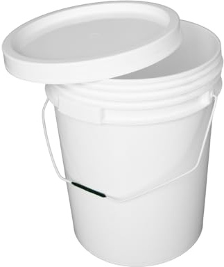 M1SS 20 Litre Food Grade Plastic Bucket with Lid & Handle – White Airtight Storage Container, BPA Free, Recyclable & Durable