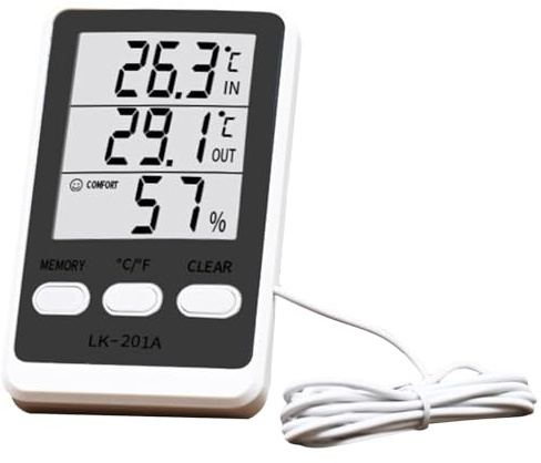 Termometro Per Frigorifero,Igrometro per Esterni - Igrometro Digitale Con Display LCD Per Frigorifero, Elettrodomestici Da Cucina, Conservazione Degli Alimenti, Magazzino E Cantinetta