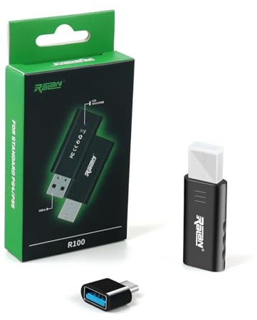 Opatiny Adaptador inalámbrico BT 5.3 USB para Nintendo Switch, para PS4, PS5, PC, Android TV, transmisor receptor Bluetooth con configuración Plug and Play, alcance de 10 m, color negro