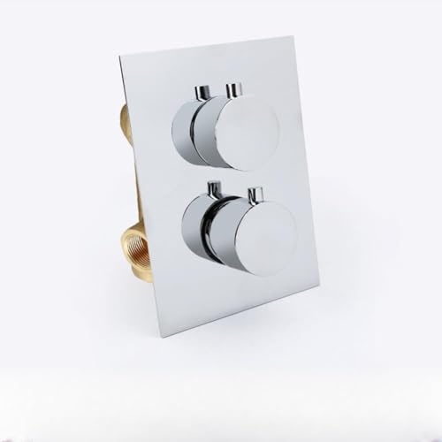 FACAIIO Concealed Thermostatic Shower Mixer Valve, Solid Brass with Chrome Finish, Low and High Pressure Systems