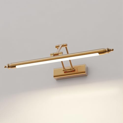 HMAKGG Spiegelleuchte Bad 50 cm LED 8W 4000K flexible Ausrichtung | Retro Kupferoptik, IP44 Schutz, Neutralweiß Spiegellampe Badezimmer