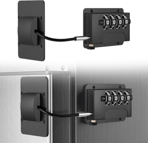 Serrures De Réfrigérateur À Combinaison Bloque Porte Frigo Sécurité Enfant Pour Bébés Enfants Et Adultes Cadenas Code Securite Frigo Pour Convient Aux Fenêtres Armoire Tiroir Noir