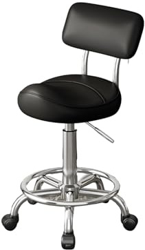Sadelpall med ryggstöd, ergonomiskt utformad sadelstol, justerbar höjd, lämplig for skönhetssalonger, spa och kontor(Color-1)