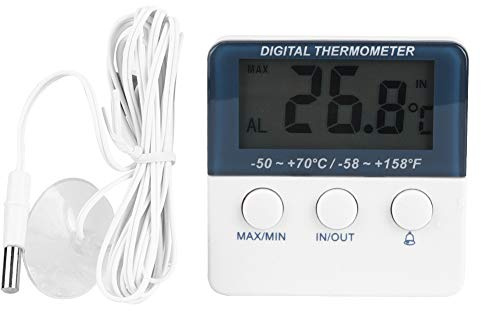 Mini Thermomètre Numérique Intérieur Extérieur, sonde détachable écran LCD large plage -50 à 70 °C, thermomètre électronique précis pour aquarium serre cuisine garage bureau maison