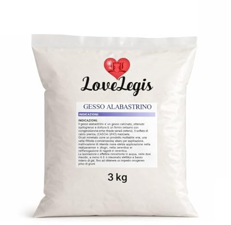 Gesso Alabastrino Scagliola Colabile 3 kg per Stampi in Silicone, Colata Decorativa, Calchi, Oggetti Artistici, Modellismo, Fai da Te, Hobbistica, Decorazioni Casa, Restauro, Stampaggio Rapido